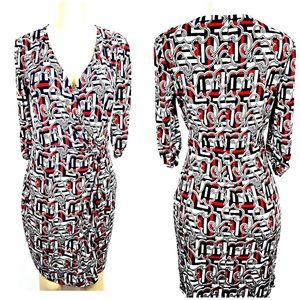 Laundry Shelli Segal Wrap Dress sz S Vneck